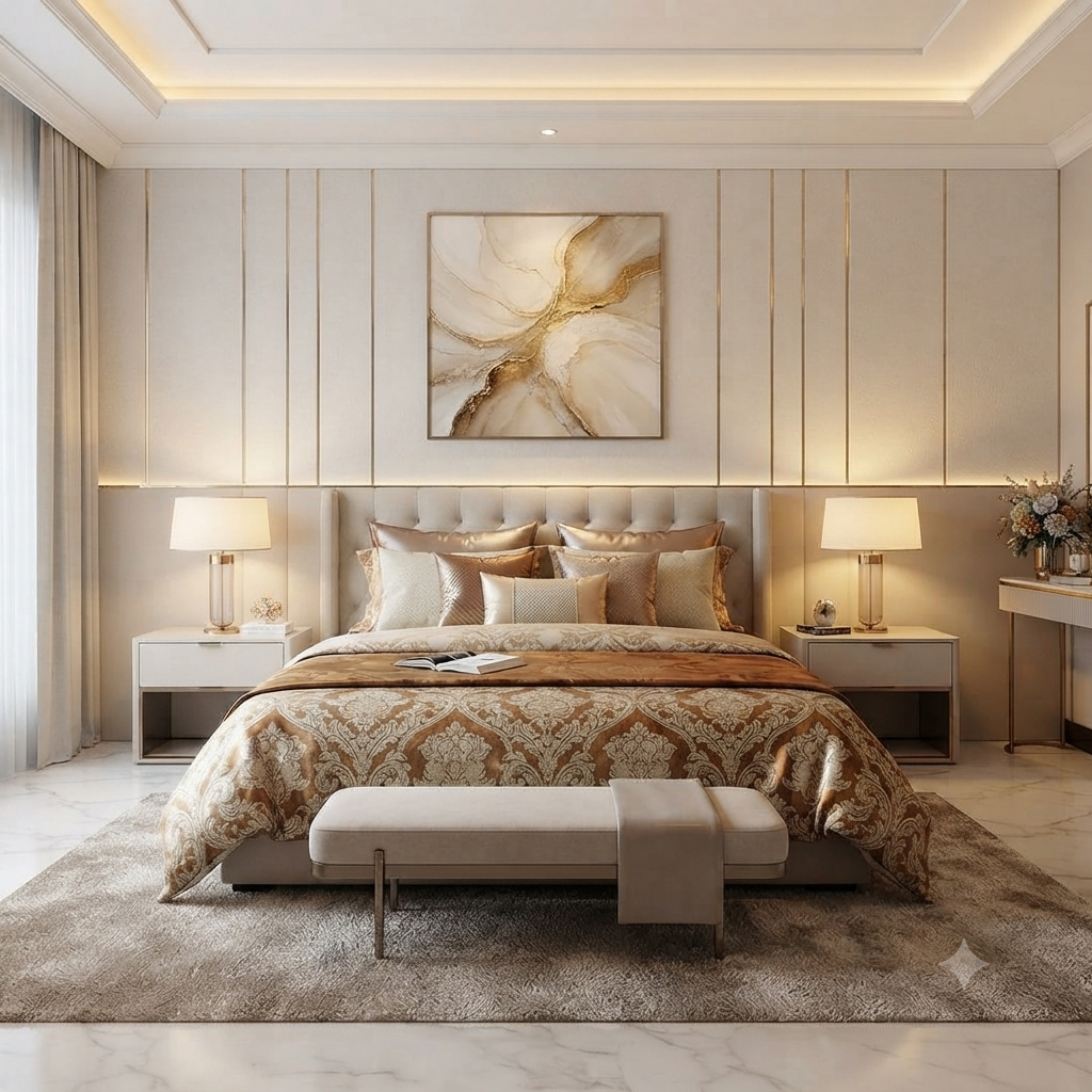 Luxury Modern Upholstered Bed - Model 15
