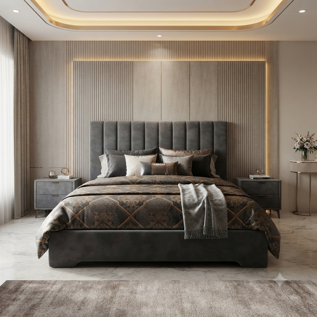 Luxury Modern Upholstered Bed - Model 18