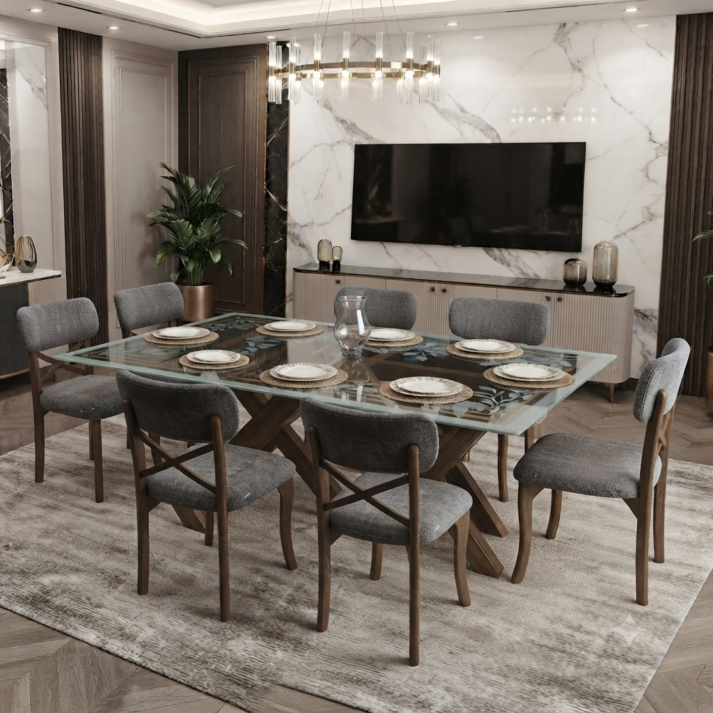 Luxury Dark Marble Top Dining Table (2)