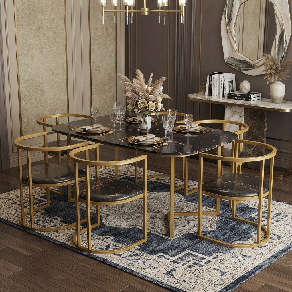 Square Family Dining Table Set (1)