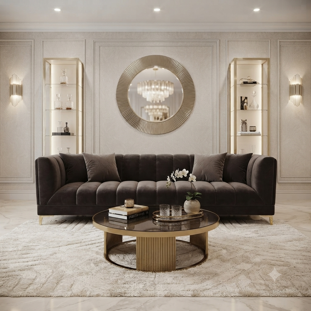 Dark Brown Modern Sectional Sofa