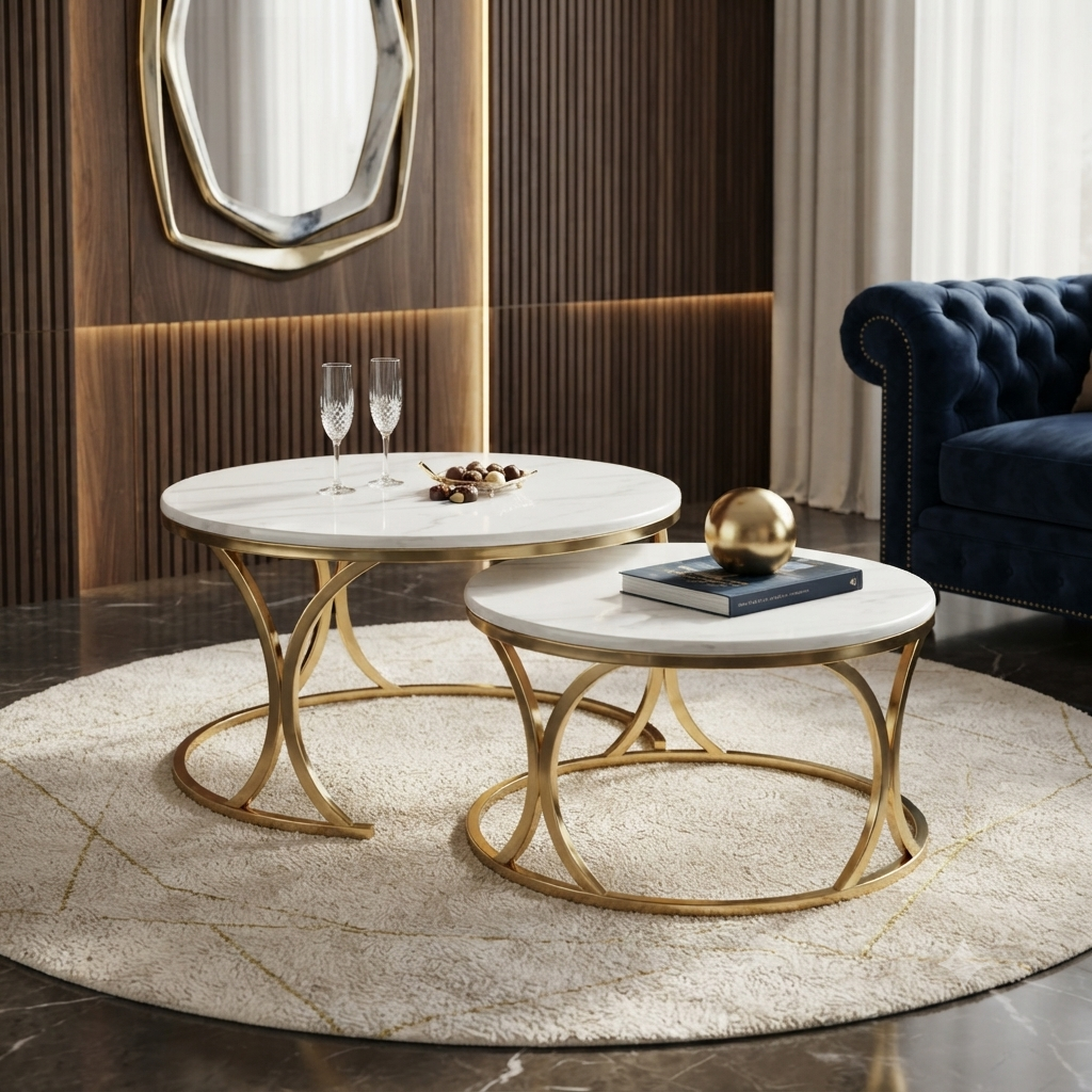 Dual Round Nesting Coffee Tables