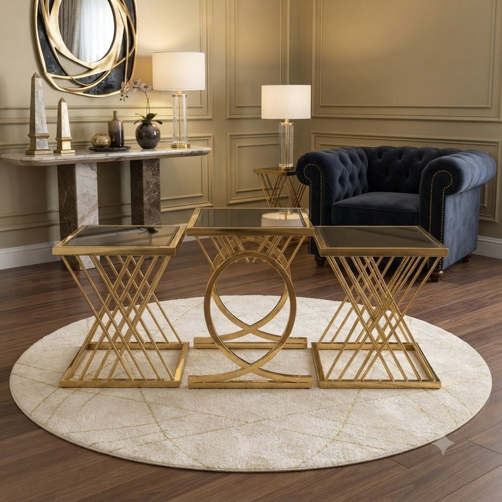 Geometric Gold Base Coffee Table